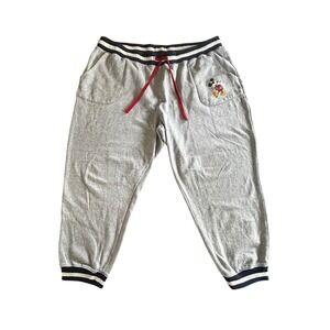 Disney Mickey Mouse Lounge Pants XXL Striped Waistband Men's Gray Casual Comfy
